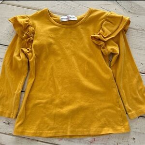 Golden Yellow Ruffle Shouldar Top
